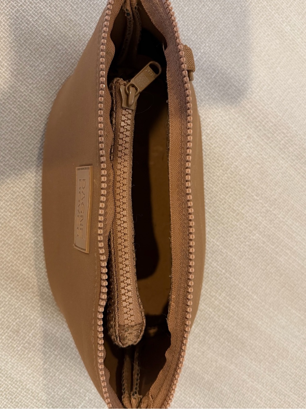 Dagne Dover Hunter Neoprene Toiletry Bag - Small size in color Camel